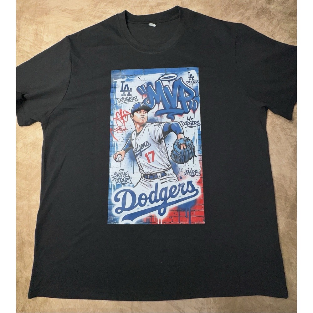Los Angeles Dodgers MLB Baseball Black Shohei Ohtani T-Shirt, Size 2XL